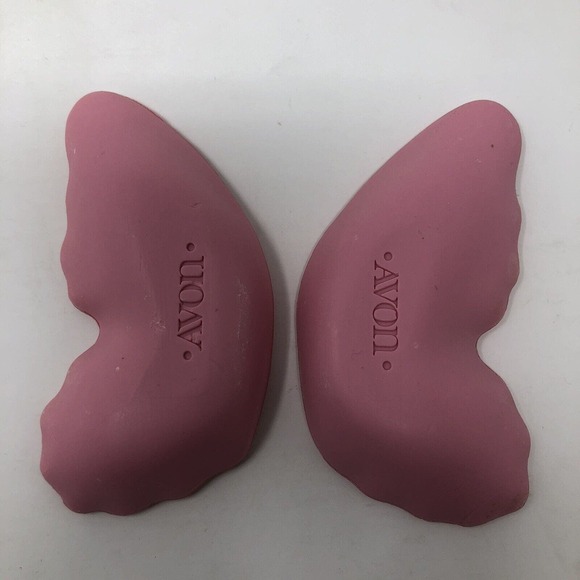 Butterfly Glass Soap Dish Avon Wings of Beauty 2 Hostess Fragrance Soaps NOS - Picture 3 of 11